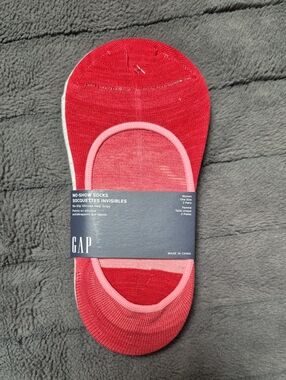 GAP No Show Socks With No Slip Heel Grips in Pink & Grey, New With Tags
